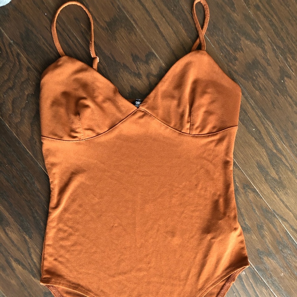 Forever21 Camel sleeveless bodysuit